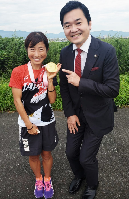 道下選手との記念撮影