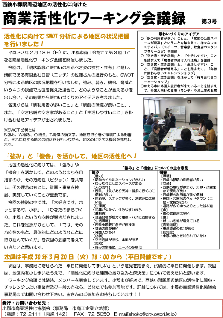 商業活性化ワーキング会議 第3号