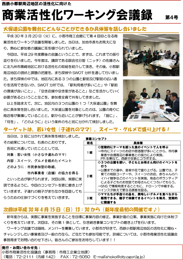 商業活性化ワーキング会議 第4号