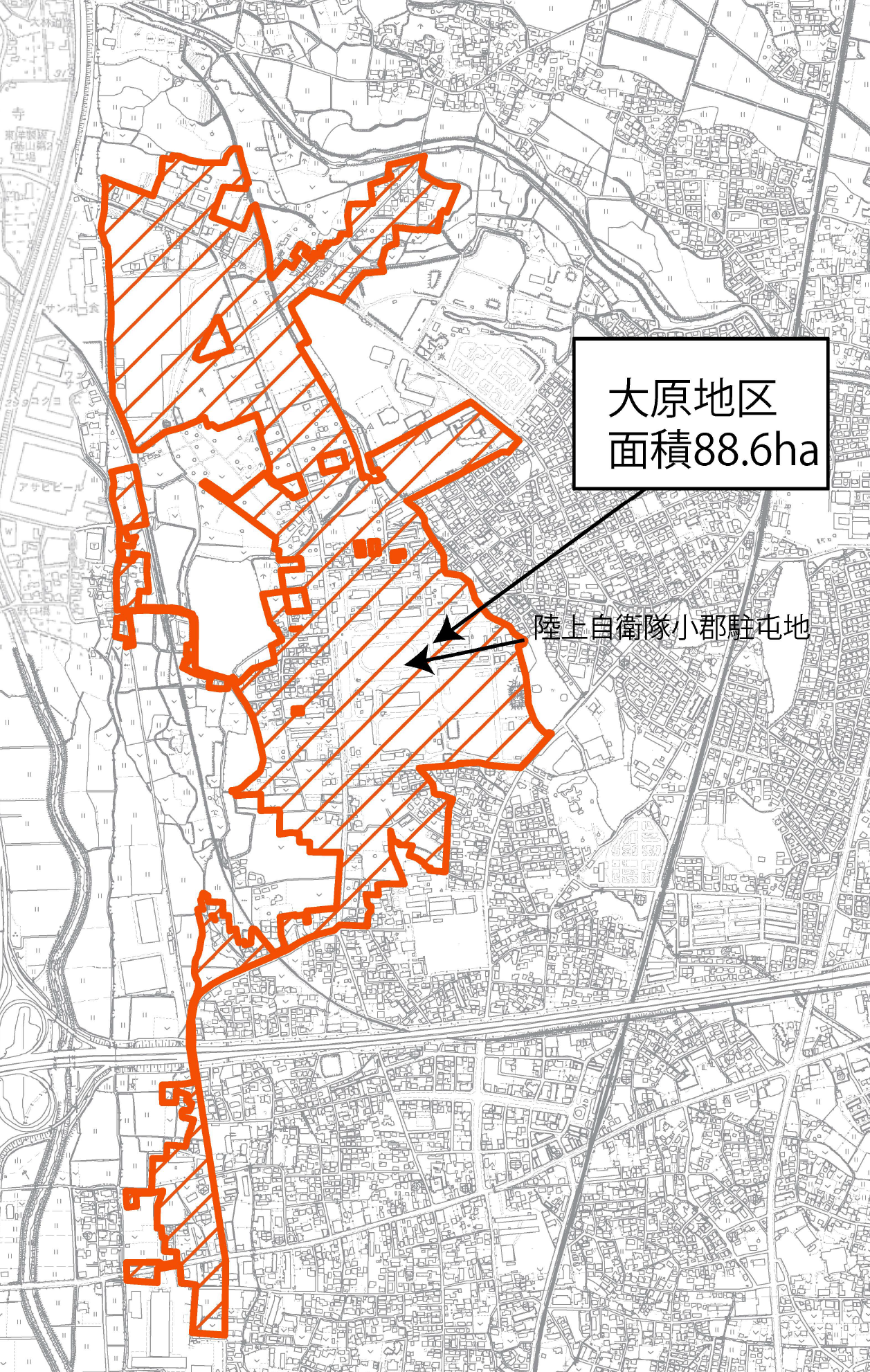 大原地区都市計画法第34条第11号区域指定図